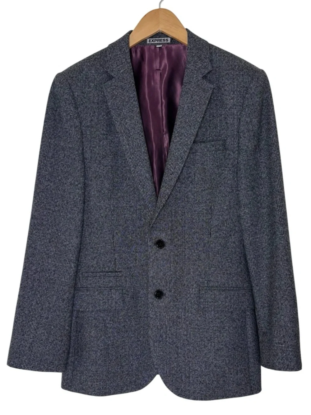 Express Photographer Blazer Plaid Fitted 36R